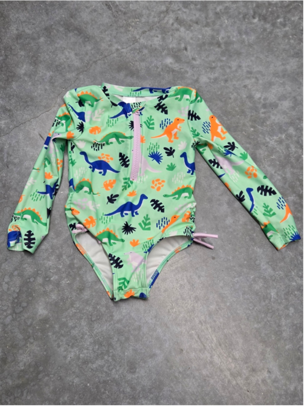 Cat & Jack Kids Dinosaur Rashguard One-Piece Swim Summer Vacation Size 4T